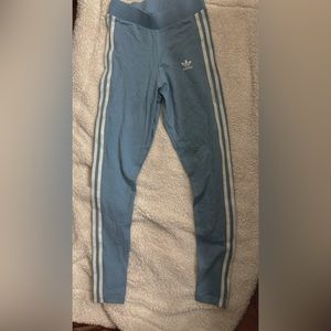 Baby blue adidas leggings
